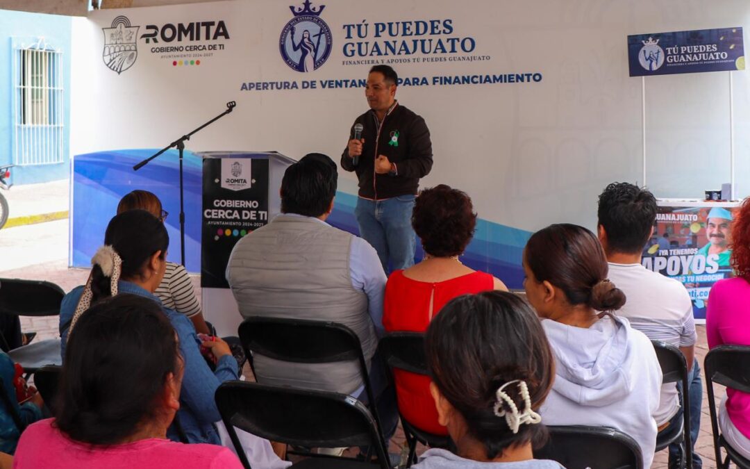Romita inaugura Ventanilla de Atención Financiera y Apoyos “Tú Puedes Guanajuato”.